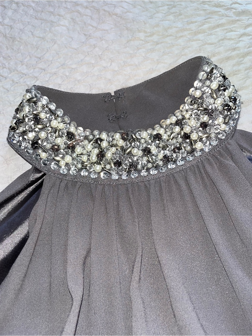 Badgley Mischka Hrey Cocktail Dress with jeweled collar - Picture 9 of 13